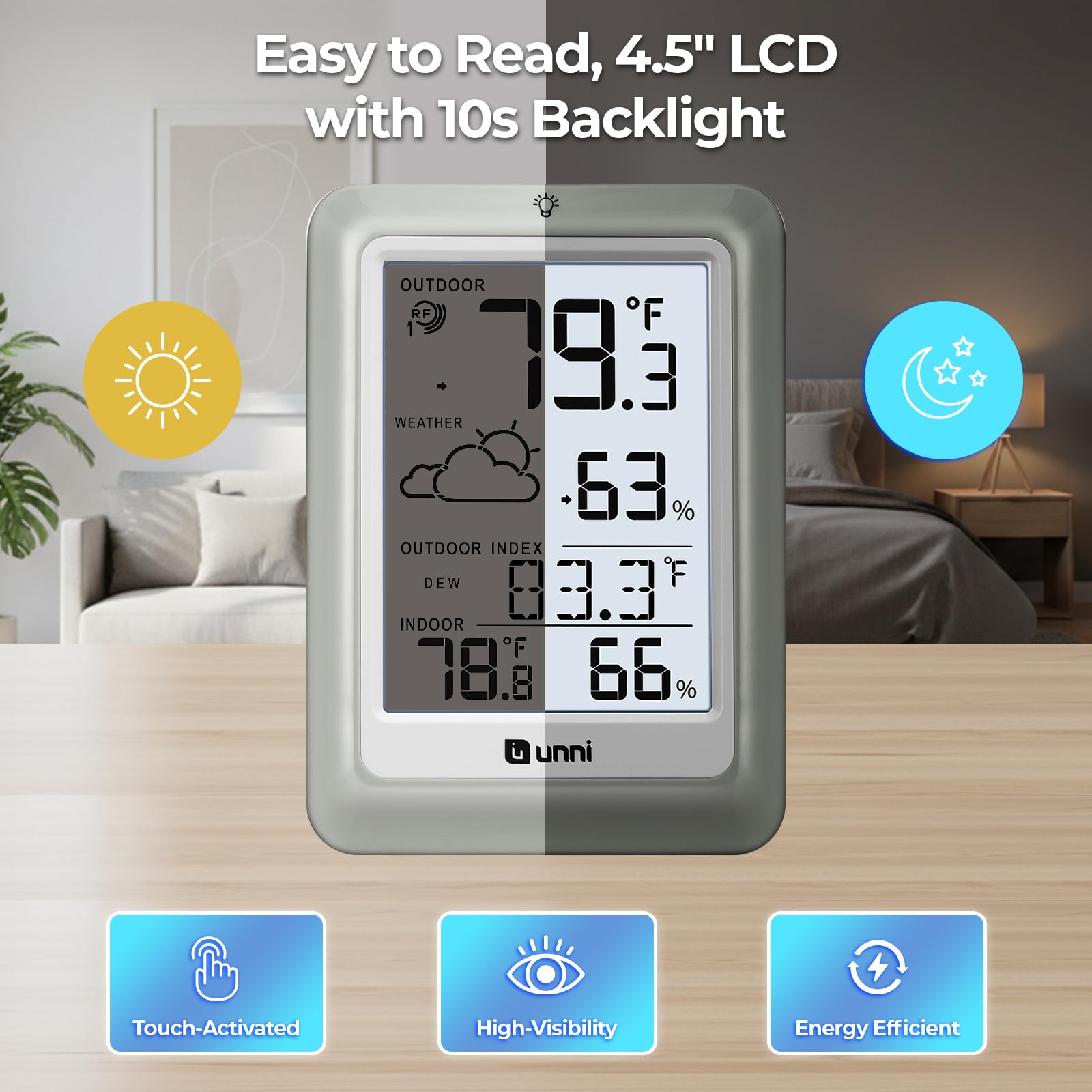 Amazon.com: Indoor Outdoor Thermometer Hygrometer Wireless Weather